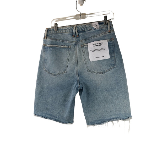 NWT Good American ‘90S Bermuda Distressed Denim Jean Shorts Women's Size 2 26 - Picture 5 of 10